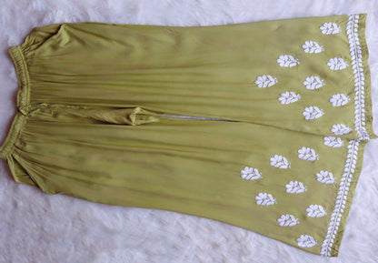 Akira Olive Green Rayon Kurta Pant set