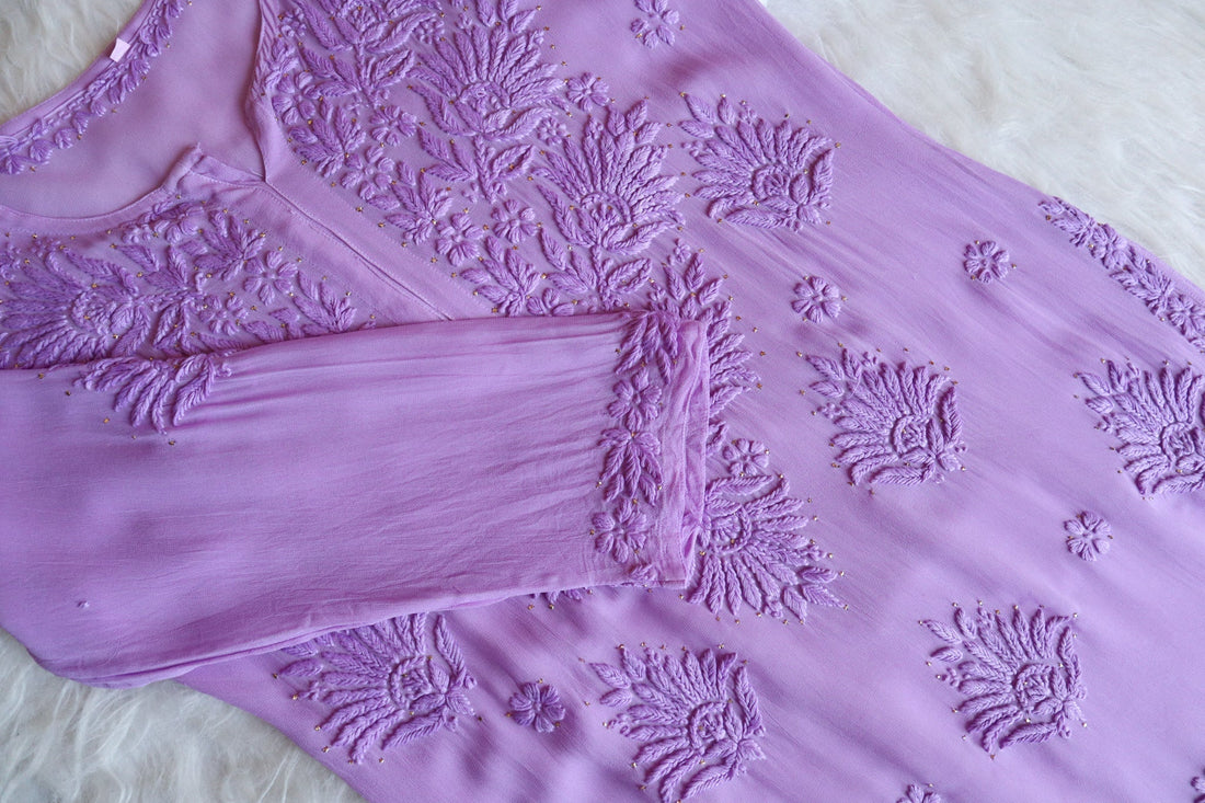 Hoor Lavender Viscose Georgette Kurta