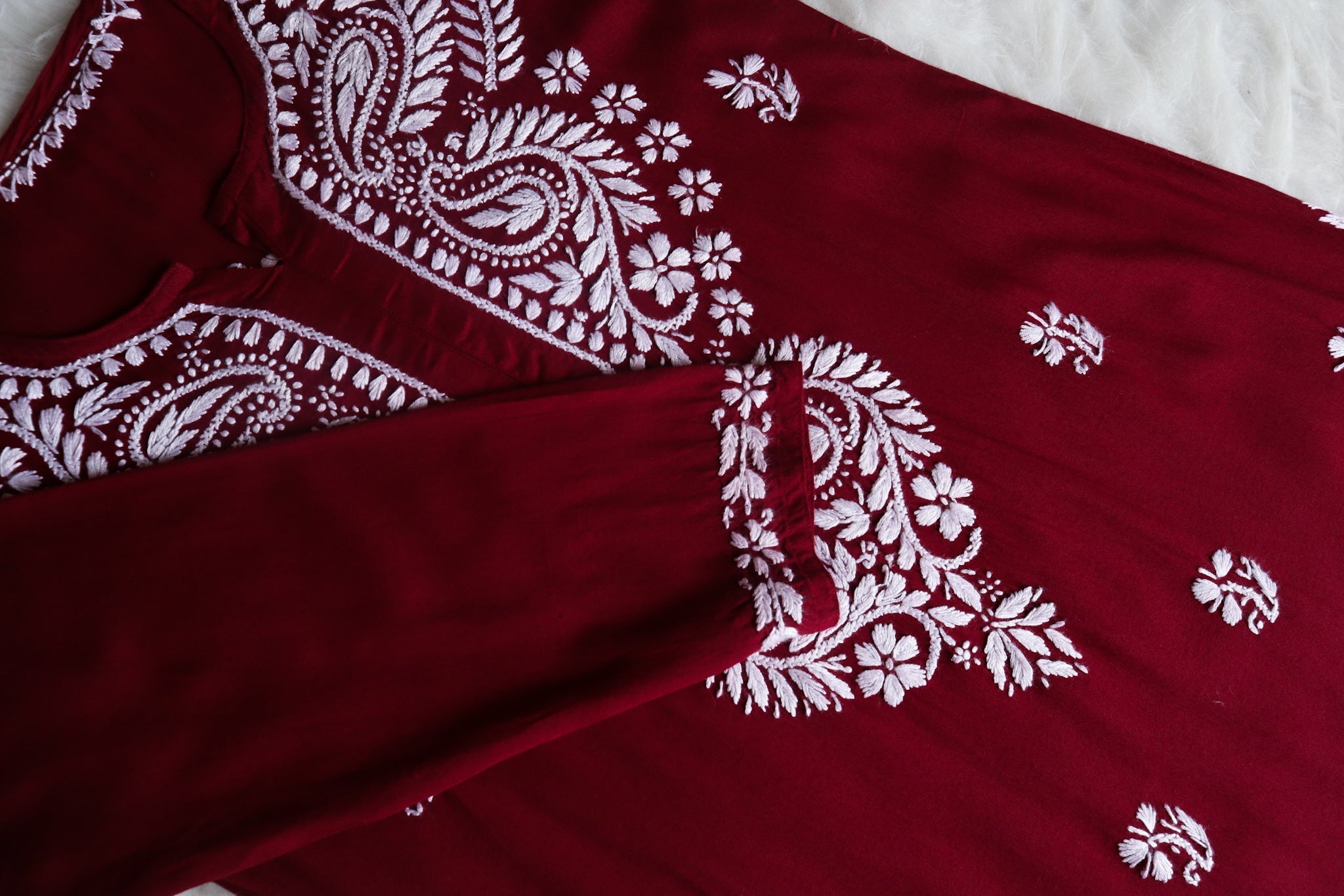 Tanera Maroon Long Rayon kurta