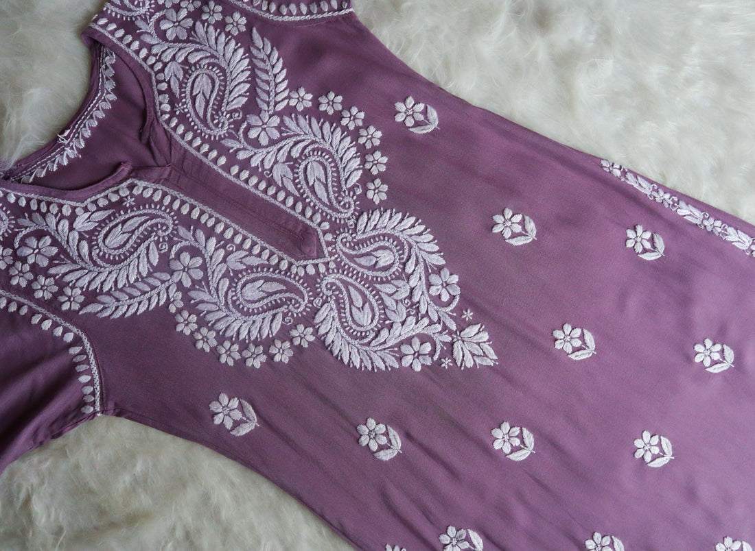 Tanera Dusty Purple Long Rayon kurta