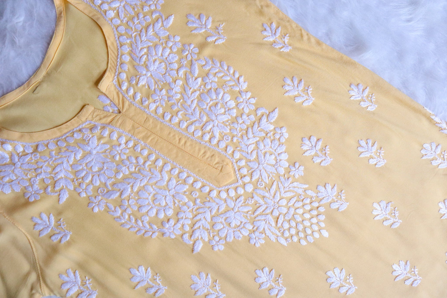 Suhana Pastel Yellow Short Rayon Kurta