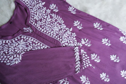 Suhana Dusty Purple Short Rayon Kurta