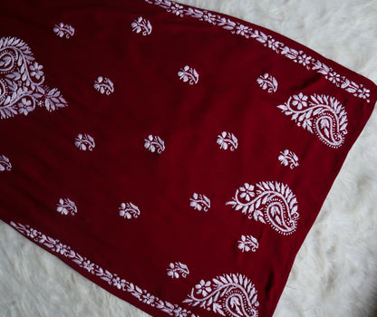 Tanera Maroon Long Rayon kurta