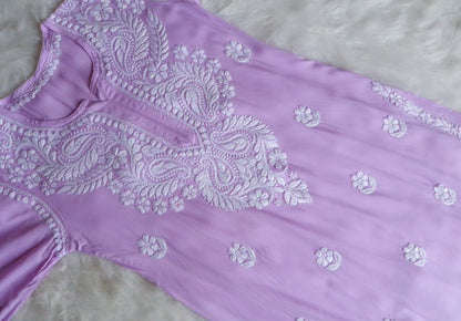 Tanera Lavender Long Rayon kurta